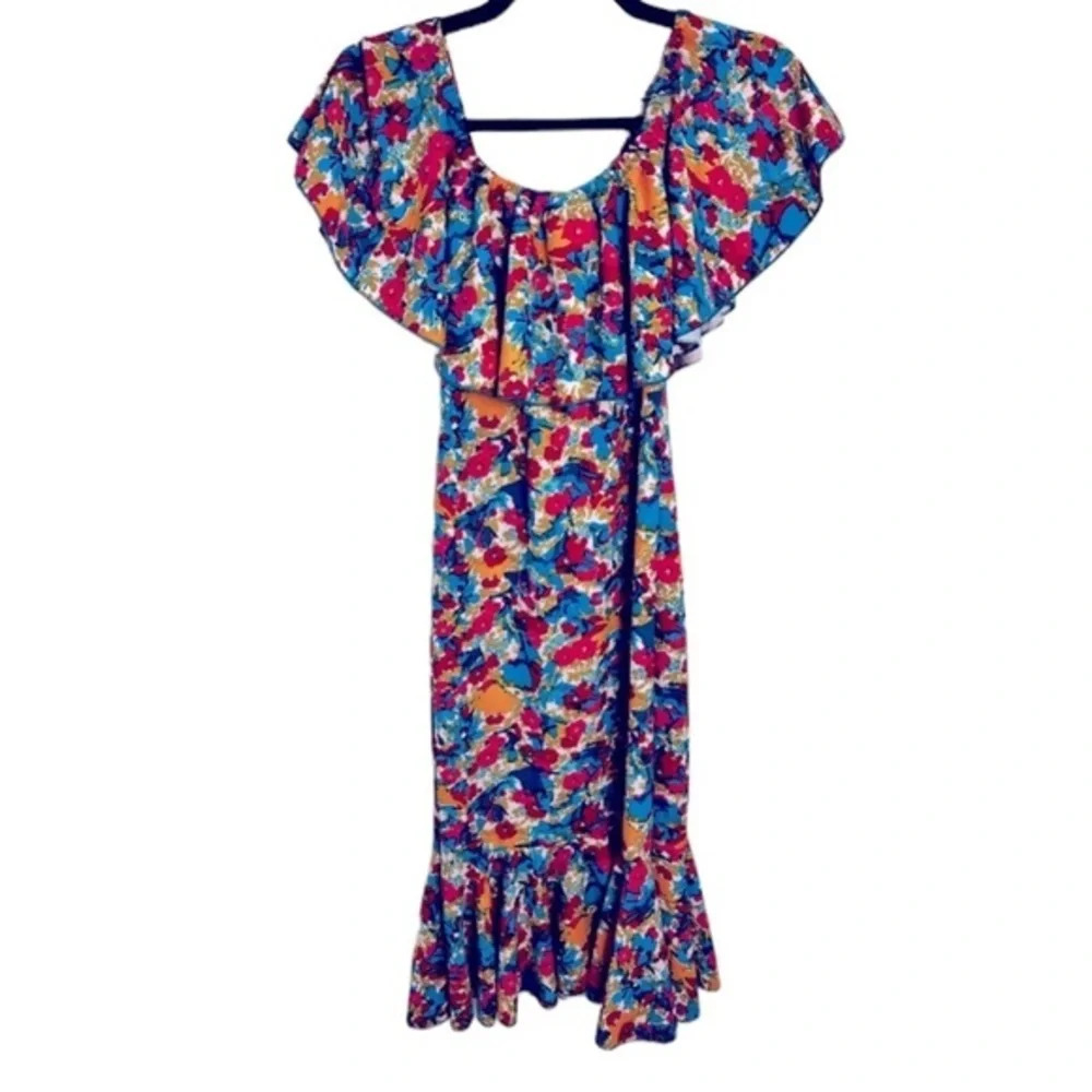 Very pretty floral Lularoe off the shoulder dress in like new condition …